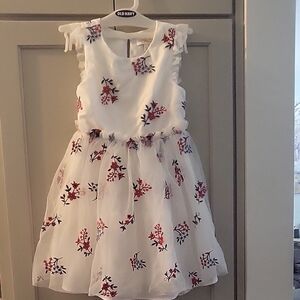 Girls' White Floral Dress